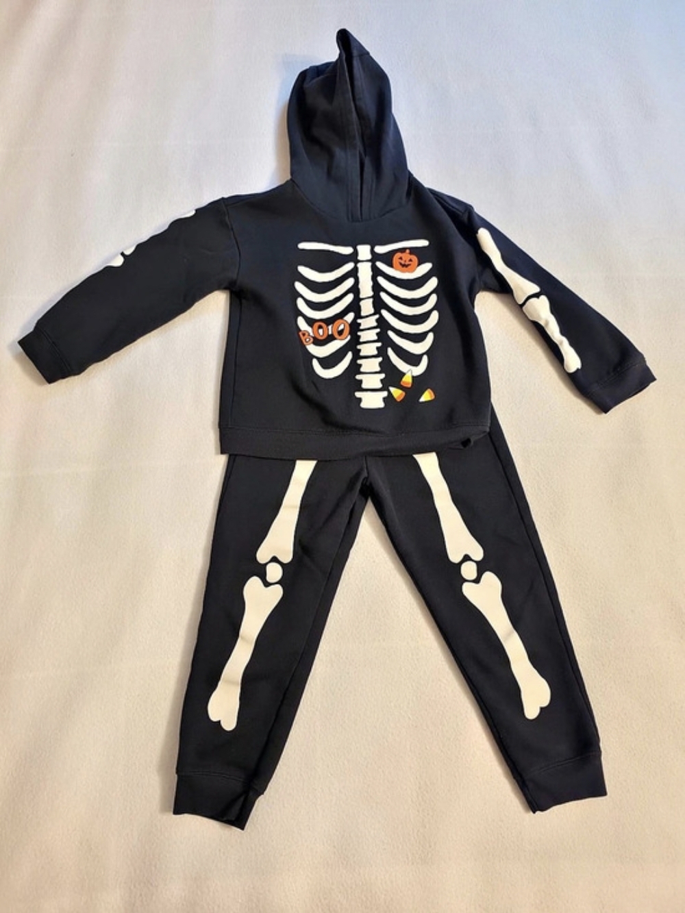 Carter's Toddler Skeleton Halloween Hoodie and Pants Set Boys 5T